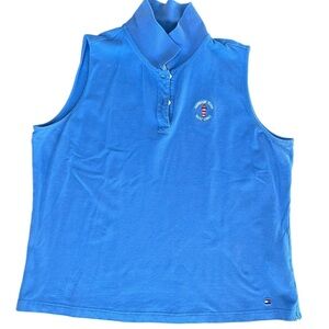 TOMMY‎ HILFIGER GOLF Periwinkle Blue Sleeveless Polo Preppy Hilton Head Size XL